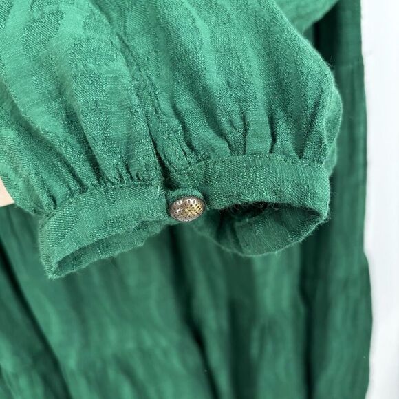 Maeve By Anthropologie Sacha Jacquard Tiered Tunic Dress Kelly Green Size Small - Picture 6 of 10